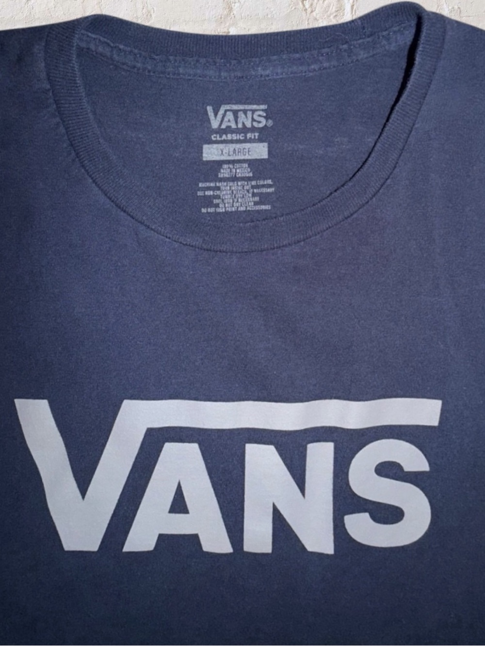 Vans Classic Fit Men’s XL Blue Short Sleeve Logo Graphic T-Shirt 100% Cotton